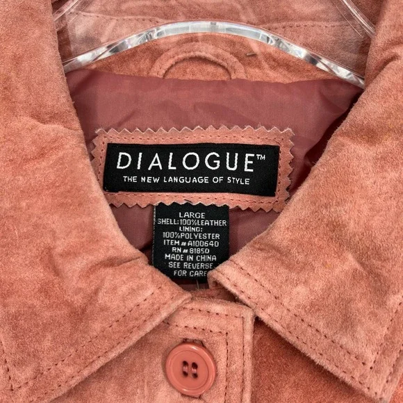 Jessica Holbrook Leather Jacket Womens L Floral Embroidered Boho Western Pink - Picture 4 of 5